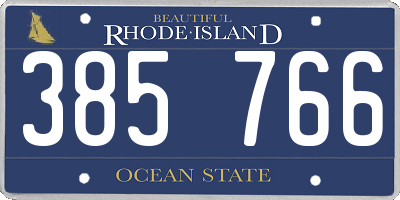 RI license plate 385766