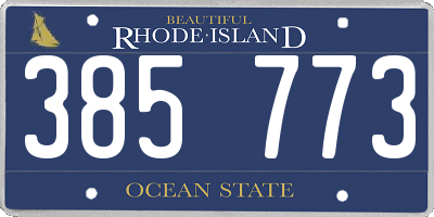 RI license plate 385773