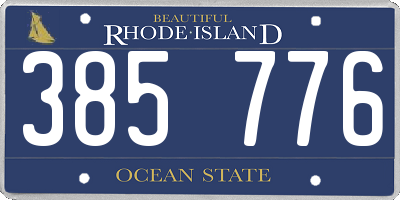 RI license plate 385776