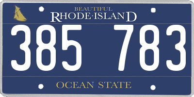 RI license plate 385783