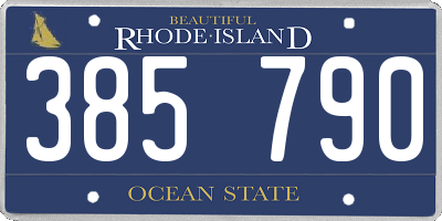 RI license plate 385790
