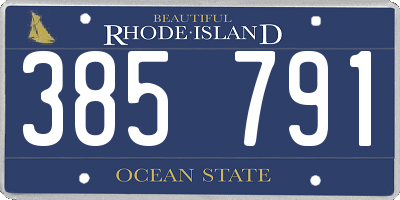 RI license plate 385791