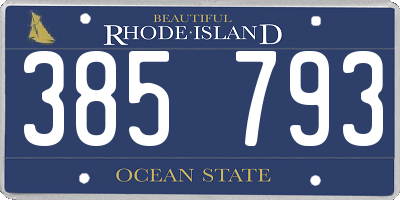 RI license plate 385793