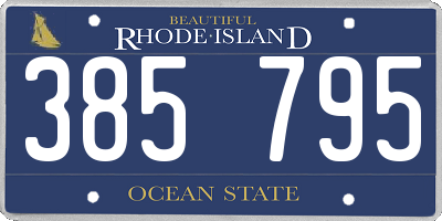 RI license plate 385795