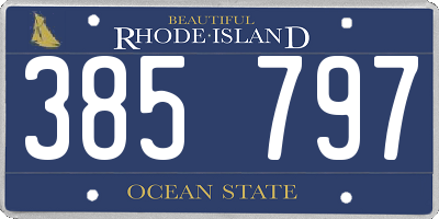 RI license plate 385797