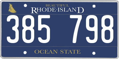 RI license plate 385798