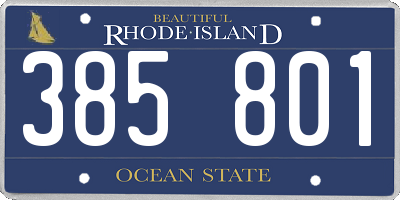 RI license plate 385801