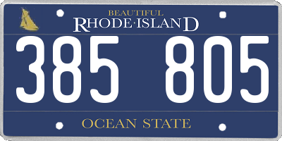 RI license plate 385805