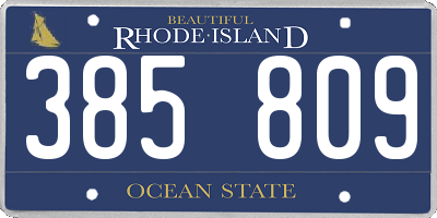 RI license plate 385809
