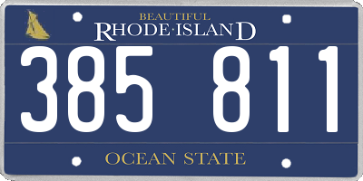 RI license plate 385811