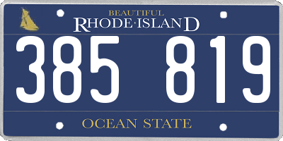 RI license plate 385819
