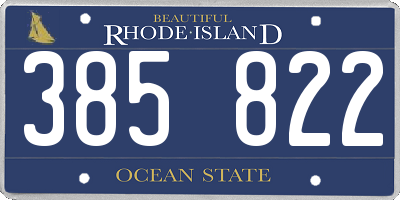 RI license plate 385822