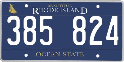 RI license plate 385824
