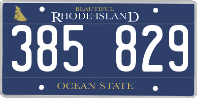 RI license plate 385829