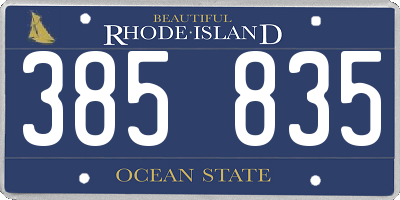 RI license plate 385835