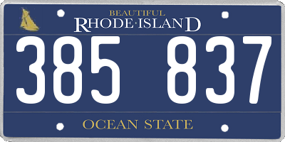 RI license plate 385837