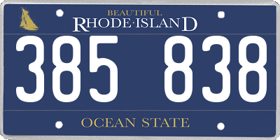 RI license plate 385838