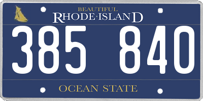 RI license plate 385840