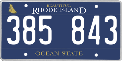 RI license plate 385843
