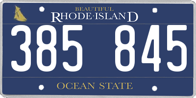 RI license plate 385845