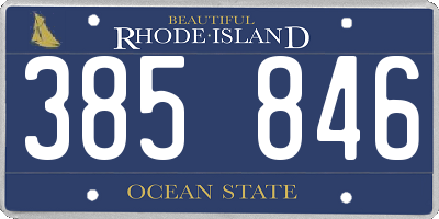 RI license plate 385846