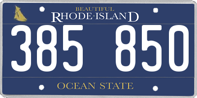 RI license plate 385850