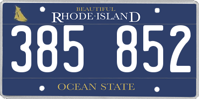 RI license plate 385852