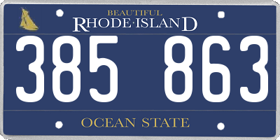 RI license plate 385863