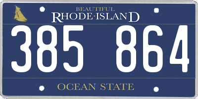 RI license plate 385864