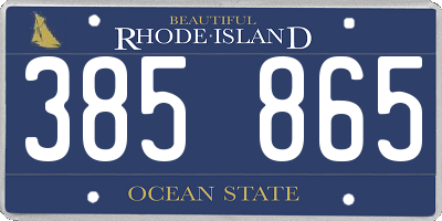 RI license plate 385865
