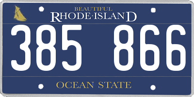 RI license plate 385866