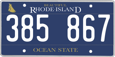 RI license plate 385867