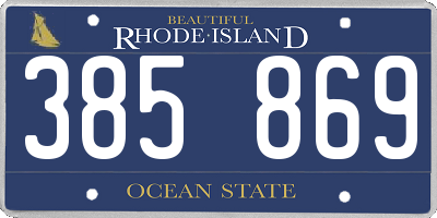 RI license plate 385869