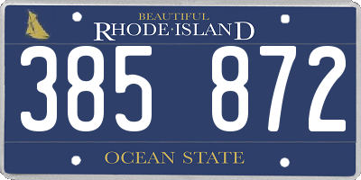 RI license plate 385872
