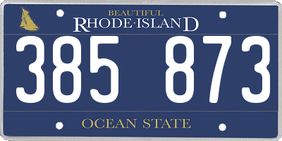 RI license plate 385873