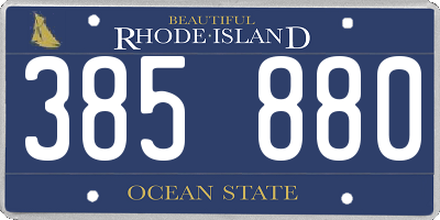 RI license plate 385880