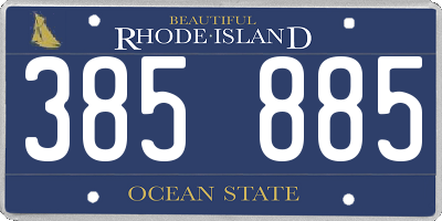 RI license plate 385885