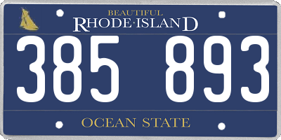 RI license plate 385893