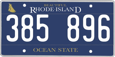 RI license plate 385896