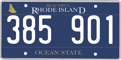 RI license plate 385901