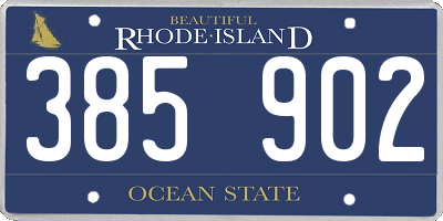 RI license plate 385902