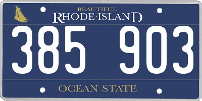 RI license plate 385903