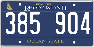 RI license plate 385904