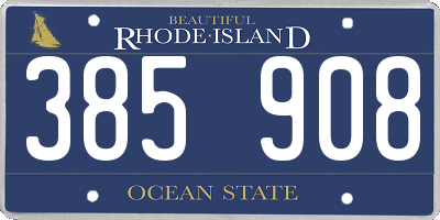 RI license plate 385908