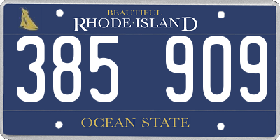 RI license plate 385909