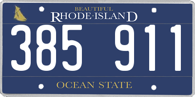 RI license plate 385911