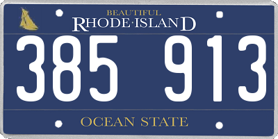 RI license plate 385913