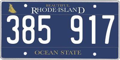 RI license plate 385917