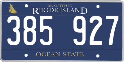 RI license plate 385927