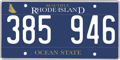 RI license plate 385946